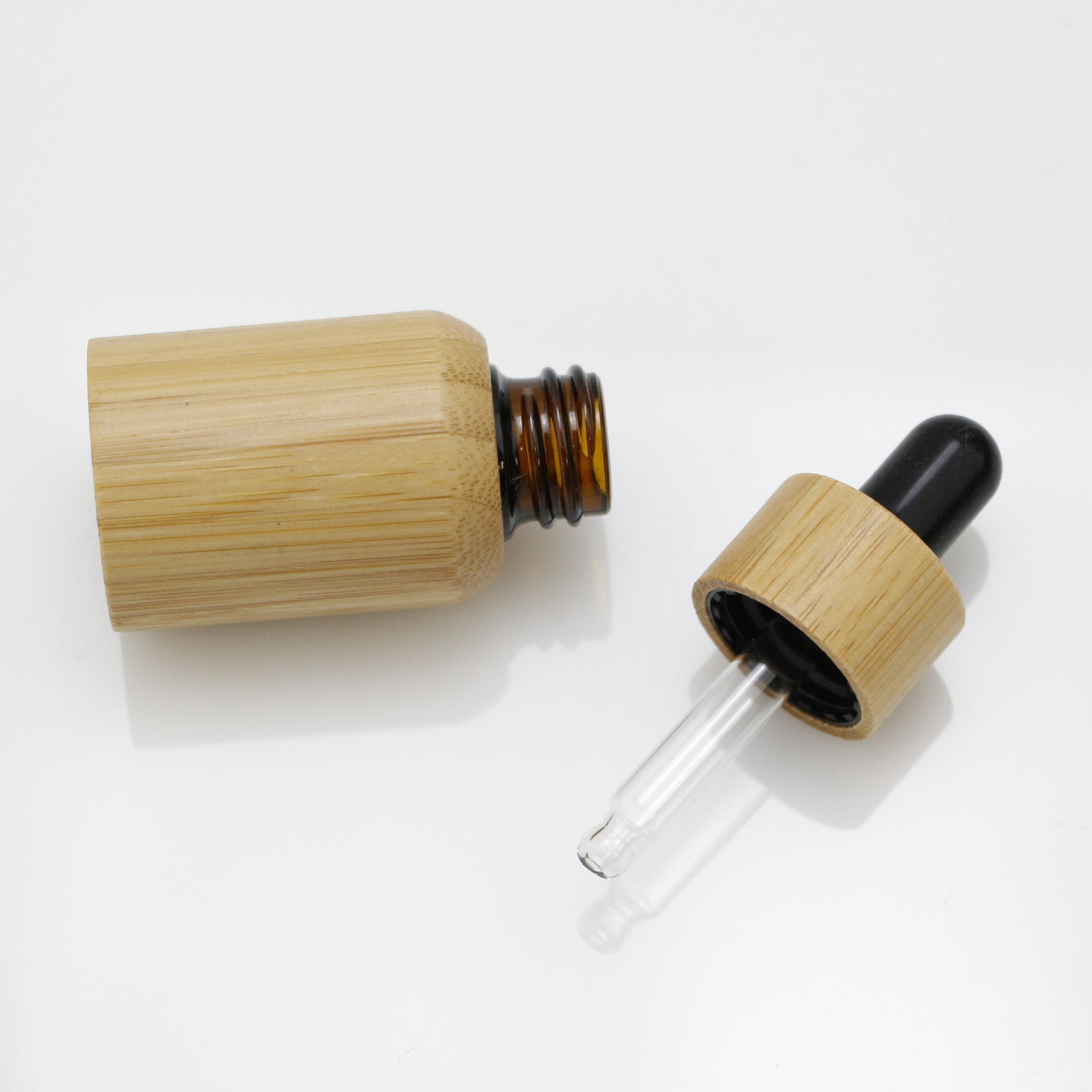 5 10 15 20 30 50ML 100ML Bamboo Lid Wood Glass Essential Oil Dropper Bottles