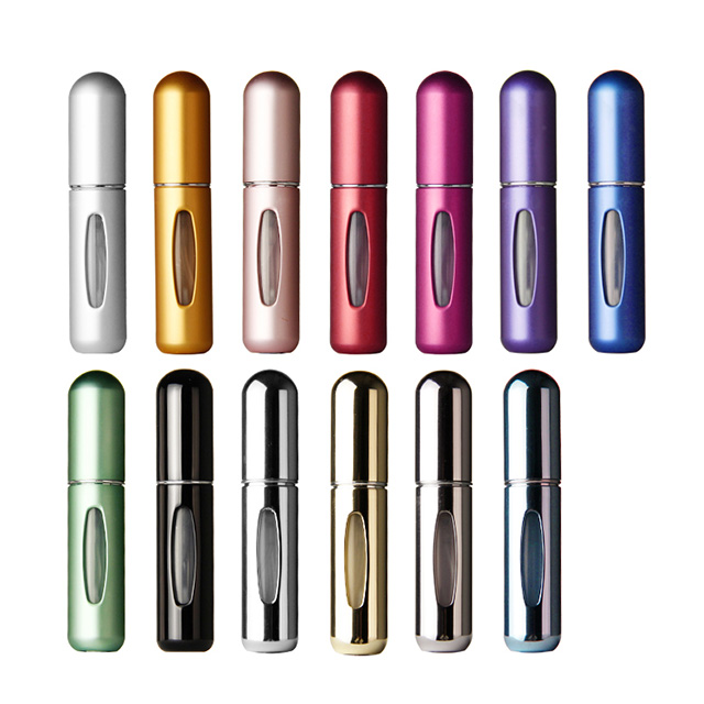5ML Color Travel Sprayer Bottom Filled Cosmetic Packaging Aluminum Perfume Spray Bottle